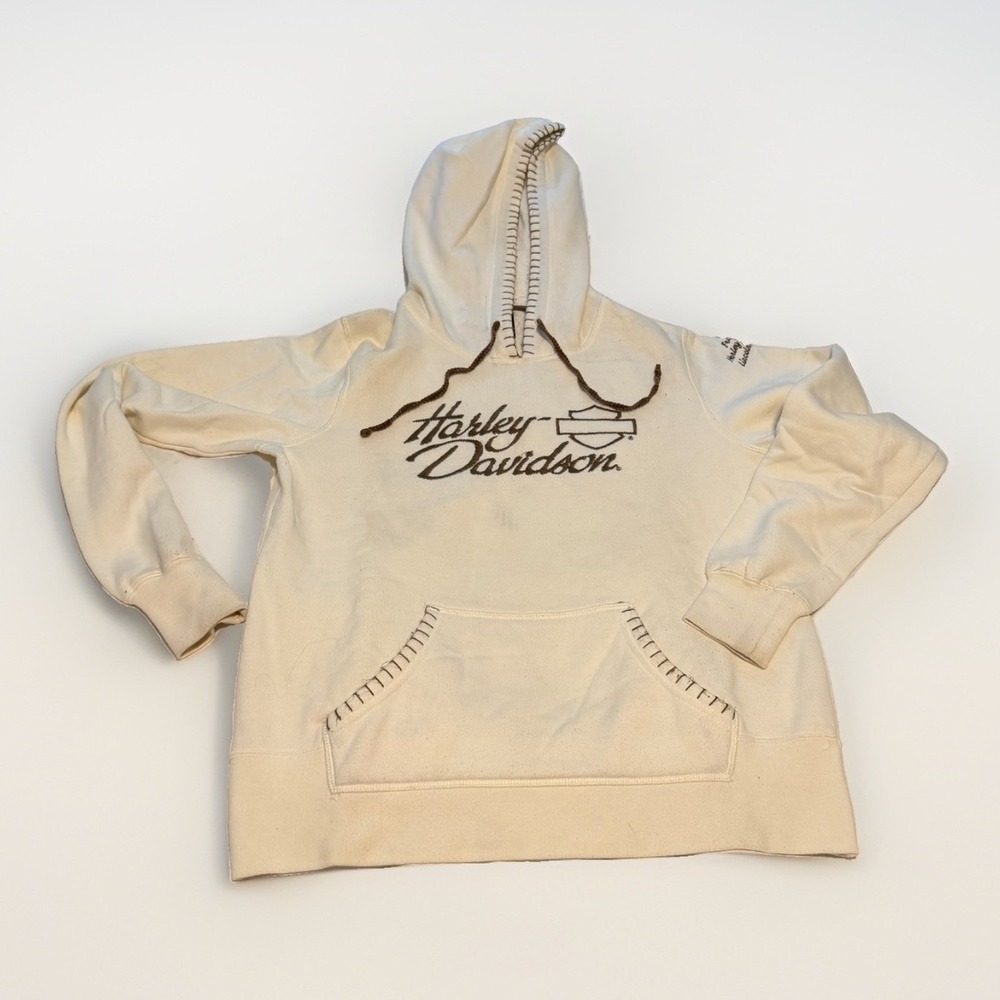 Harley Davidson Women's Hoodie‎ Small White Embroidered Lincoln NE 2008